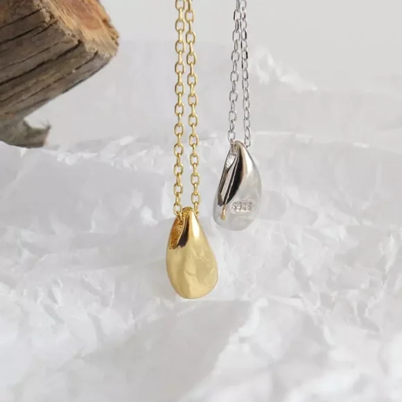 NEW Water Drop Necklace | 18k Gold Vermeil Over Sterling Silver - Picture 3 of 14
